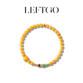 蜜蜡 LEFTGO左戈天然南红 青金 珍珠手串女S925银5mm圆珠手链多色