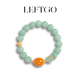 LEFTGO左戈天然翡翠手串女蜜蜡圆珠手链S925纯银镀金设计新款
