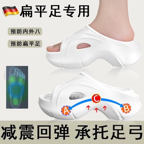 足弓塌陷矫正拖鞋扁平足支撑高级感女外穿厚底踩屎感家居防滑防臭
