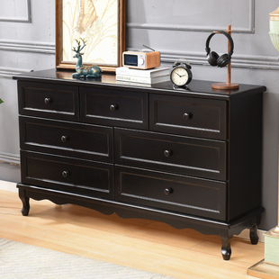 美式实木斗柜卧室储物柜客厅收纳柜木质抽屉柜五斗橱六斗柜九斗柜