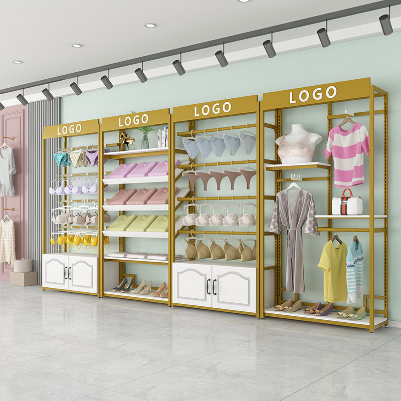 内衣展示架展示柜靠墙文胸架内裤架铁艺内衣店服装店货架中岛架