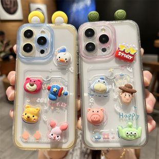 可放照片适用苹果15手机壳iphone14promax立体巴斯光年13女11小卡14pro软x透明xr全包12维尼熊12pro可爱8plus