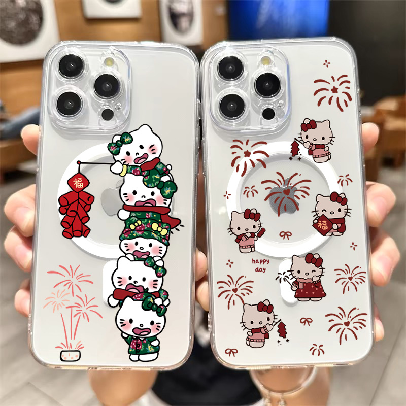 磁吸magsafe适苹果16pro手机壳iPhone17promax新款16plus闺蜜12可爱13趣味11透明凯蒂猫HelloKitty女14小米15