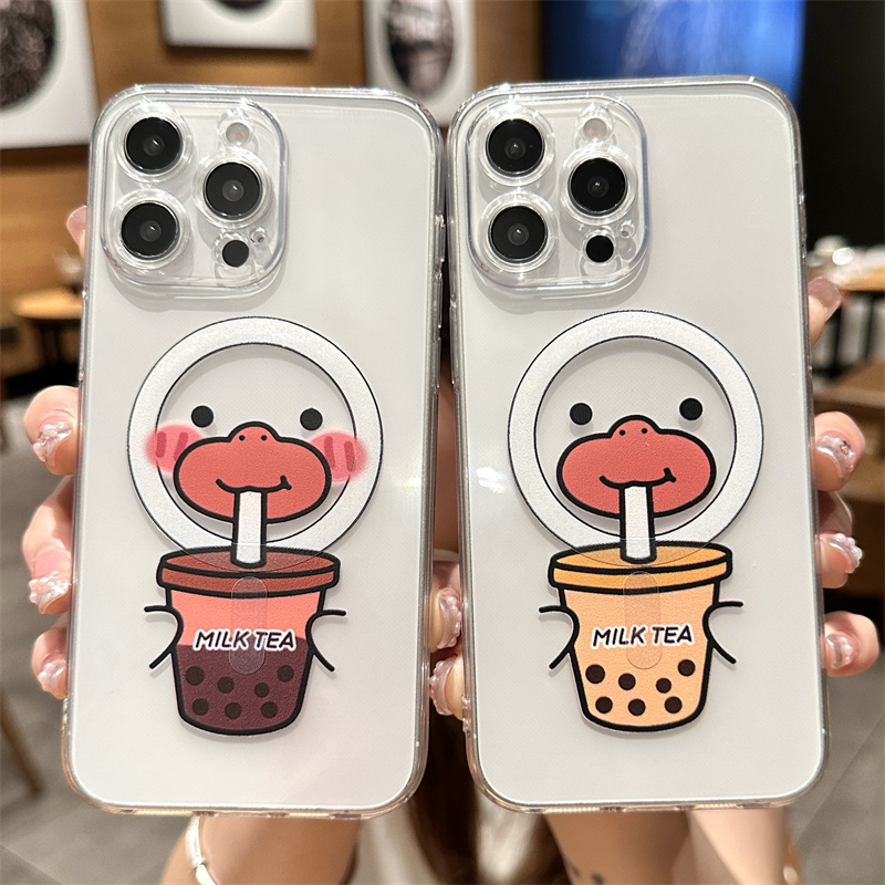 磁吸Magsafe苹果手机壳小鸭子女