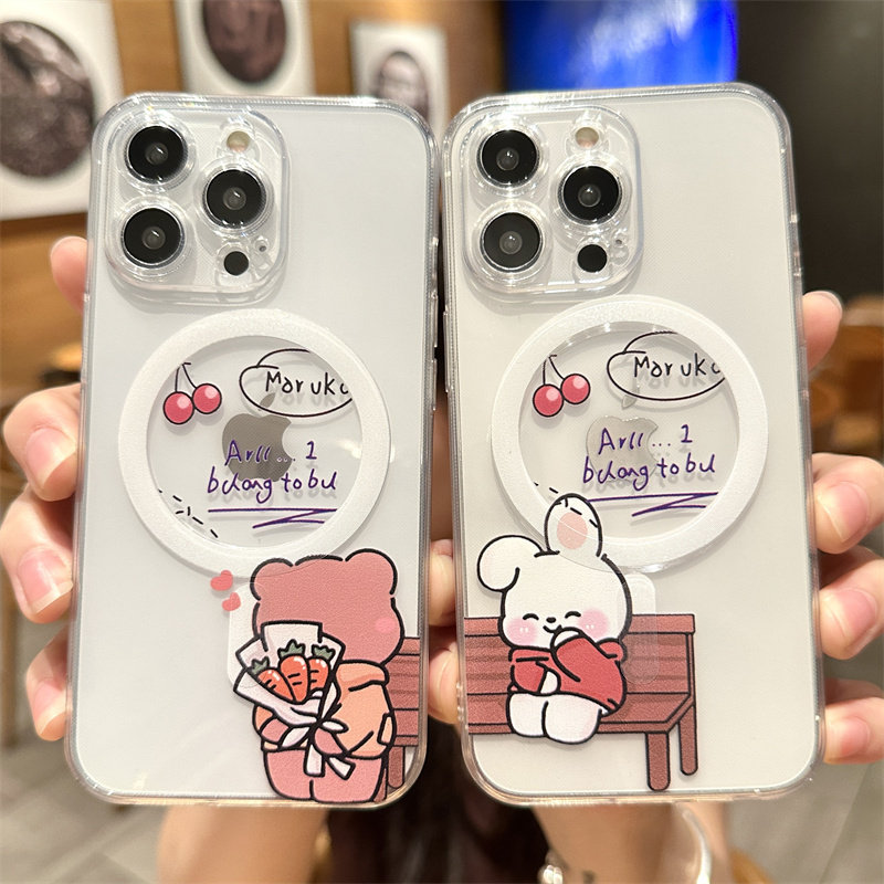 磁吸magsafe苹果手机壳小兔子ins