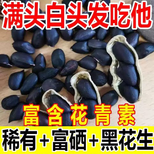 河南富硒生熟黑花生带壳生的黑花生礼盒装富含花青素原味香甜零食