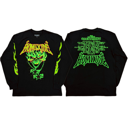 HOMIXIDE Gang antagonist tour long sleeve 火焰印花长袖T恤