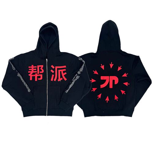KK11 JpegMafia bone Zip Hoodie 帮派印花骨头连帽卫衣拉链外套