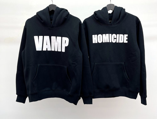 King Vamp HOMICIDE标语卫衣套头帽衫Playboi Carti 同款会场限定