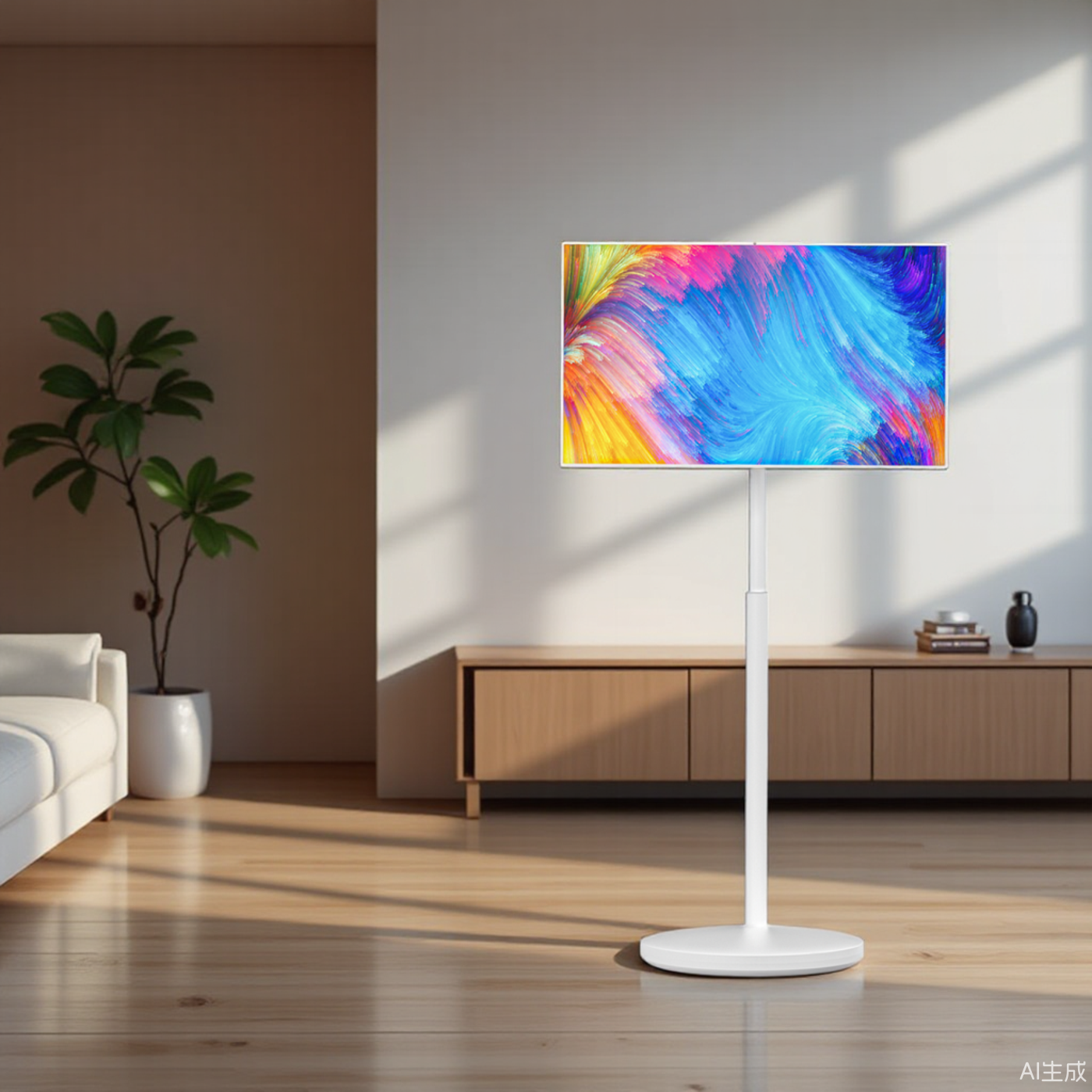 广告带电池落地班牌显示屏