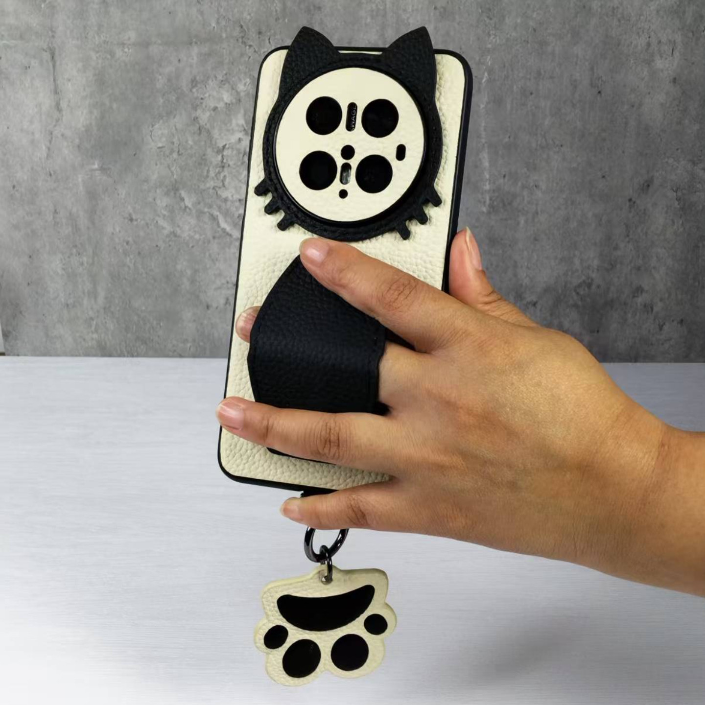 适用华为Mate70air手机壳新款mate70pro+腕带支架真皮保护套70rs非凡大师可爱猫咪防摔mt60镜头全包配挂绳