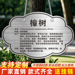 企贝不锈钢金属树牌悬挂牌学校公园花草牌定制植物绿植吊牌树木标识介绍牌子树名牌铭牌花草牌绿植名称挂牌