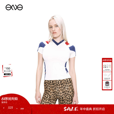 【ENG】Miaou MEL V领短袖T恤上衣女装