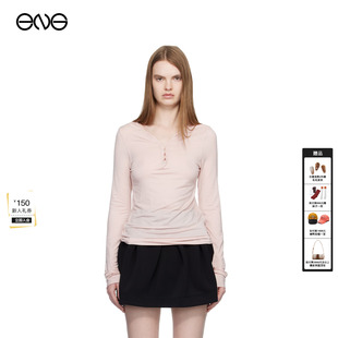 ENG 新品 OPEN T恤上衣女装 26春 YY亨利领长袖