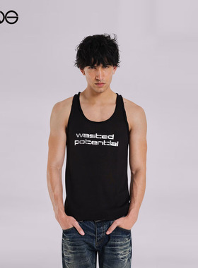 【ENG】JADED LONDON Wasted Foil字母印花背心上衣男装 新品25秋