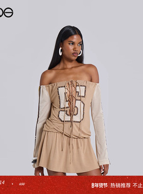 【ENG】JADED LONDON 美式运动辣妹系带网眼镂空连衣裙女 秋冬