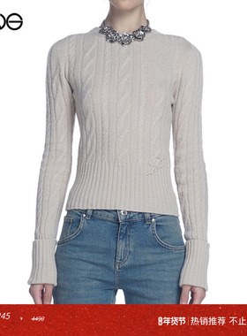 【ENG】BLUMARINE 圆领针织打底衫女长袖上衣显瘦毛衣  秋冬