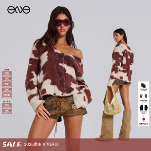 LONDON毛绒针织开衫 JADED 外套宽松长袖 上衣女装 25冬 新品 ENG