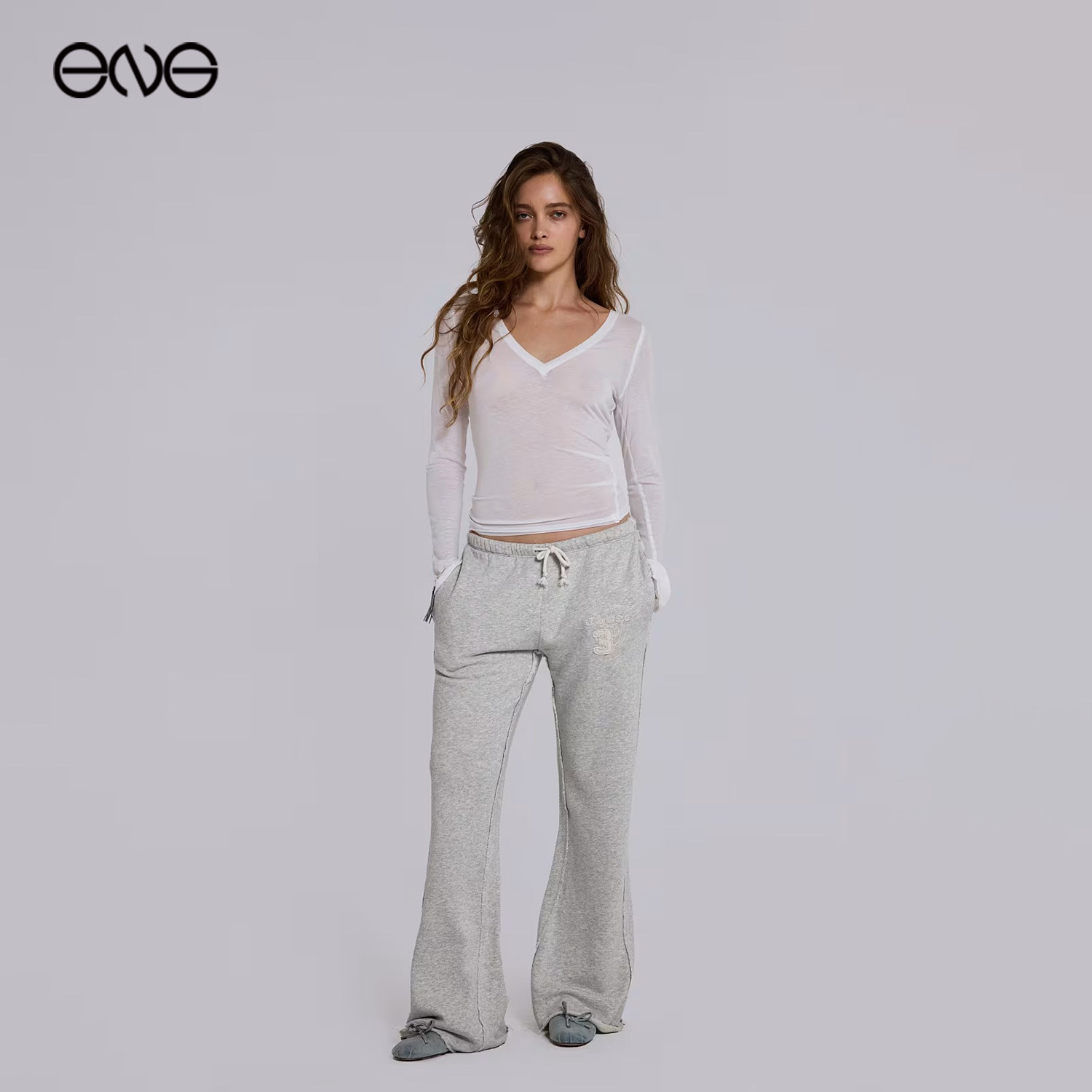【ENG】JADED LONDON美式复古低腰抽绳系带喇叭休闲裤长裤女新品