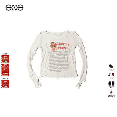 【ENG】Praying Clown L/S印花长袖T恤女装新品25冬