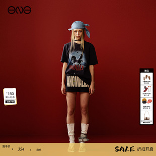 做旧短袖 Department Anomalies T恤上衣女 庄达菲明星同款