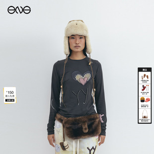 新品 ENG 25秋 T恤上衣女装 OPEN 长袖 LOVE