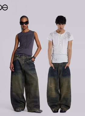 【ENG】JADED LONDON 渐变做旧复古水洗牛仔裤长裤男女新品25秋