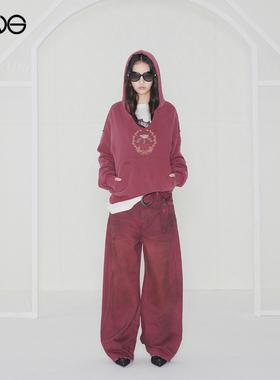 【博主同款】Effet de Soleil做旧弯刀裤直筒牛仔长裤女新品25秋