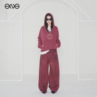 【博主同款】Effet de Soleil做旧弯刀裤直筒牛仔长裤女新品25秋