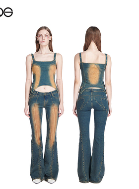 【ENG】Anomalies Department美式辣妹复古水洗牛仔背心上衣女装