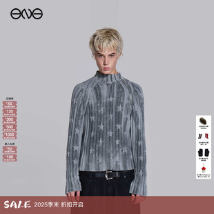 上衣男女新品 LONDON不对称拉链条纹针织套头衫 JADED 25冬 ENG