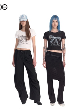 【ENG】2000 ARCHIVES 蝴蝶结印花短袖T恤女装 新品25秋