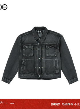 【断码特惠】Thug Club Claw做旧水洗龙脊打褶牛仔夹克  秋冬