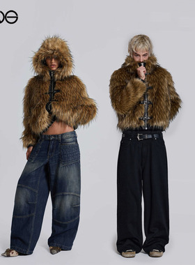 【ENG】JADED LONDON千禧辣妹风仿皮草夹克连帽外套男女新品25冬