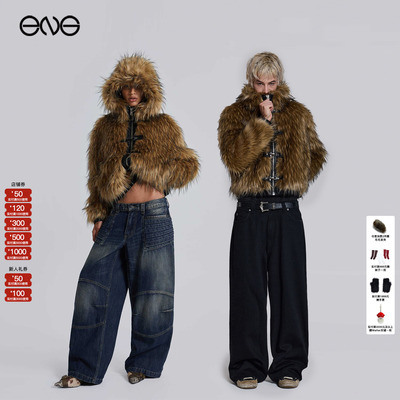 【ENG】JADED LONDON千禧辣妹风仿皮草夹克连帽外套男女新品25冬