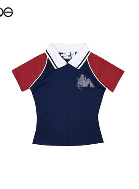 【明星同款】2000 ARCHIVES足球衫拼色短袖T恤上衣女 少女时代