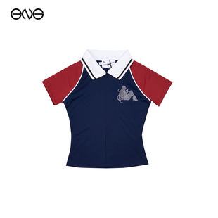 【明星同款】2000 ARCHIVES足球衫拼色短袖T恤上衣女 少女时代