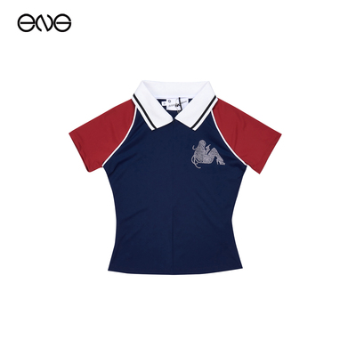 【明星同款】2000 ARCHIVES足球衫拼色短袖T恤上衣女 少女时代