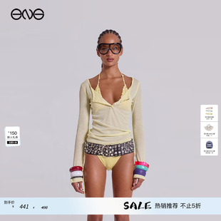 【ENG】JADED LONDON 修身亨利领长袖T恤上衣打底衫女装