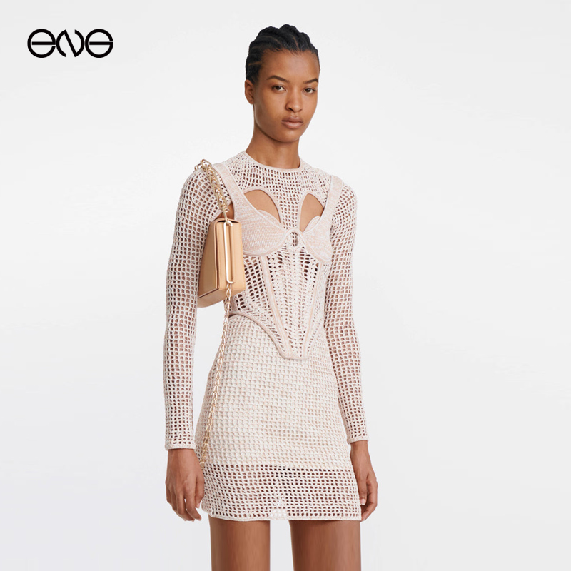 DIONLEE编织迷你连衣裙