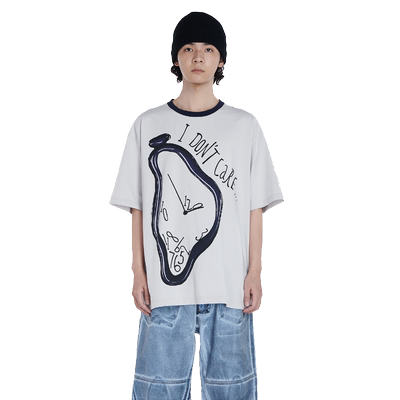 【ENG】Anomalies Department 撞色字母短袖男宽松灰色T恤男上衣