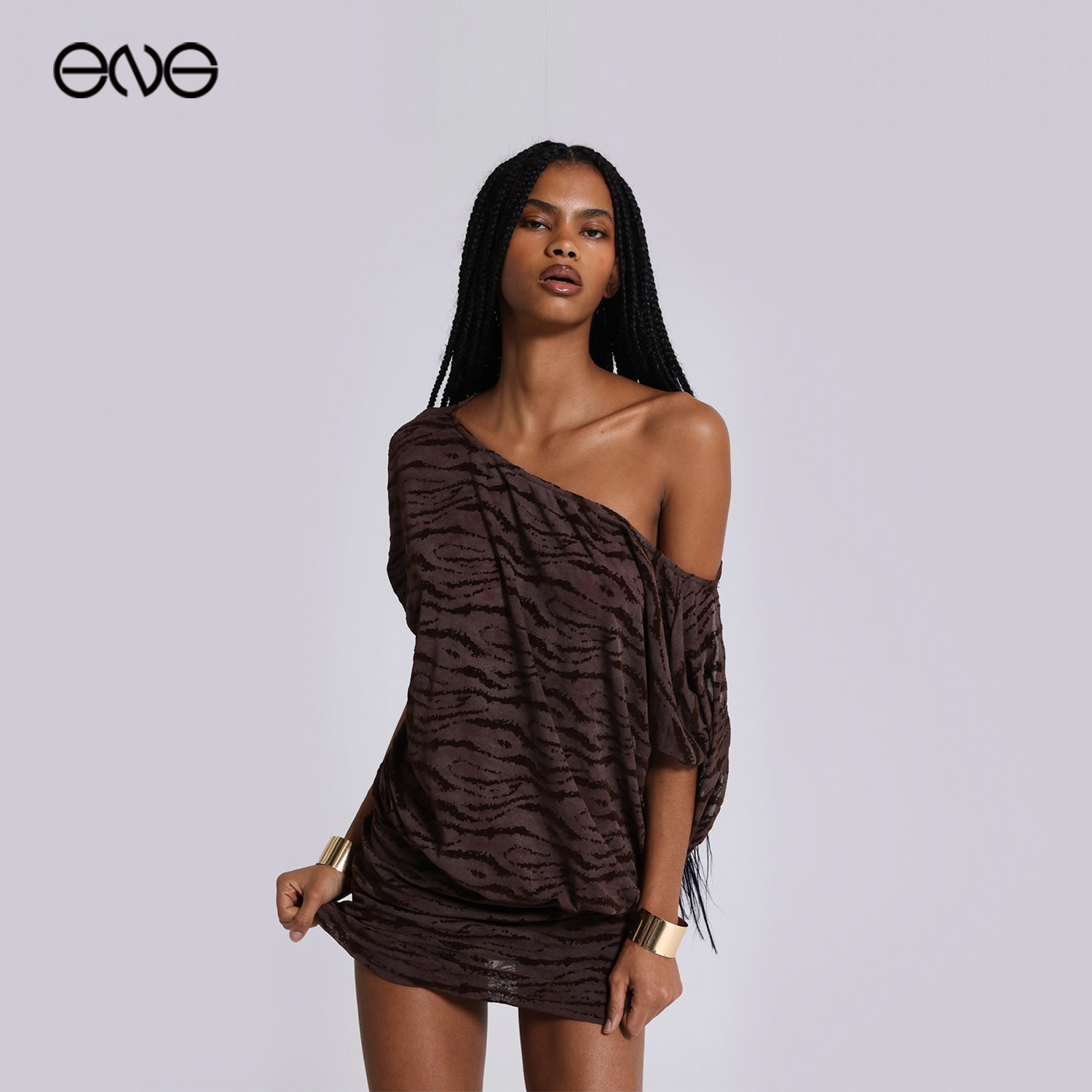 【ENG】JADED LONDON美式性感露肩斜肩迷你连衣裙短裙女新品26夏