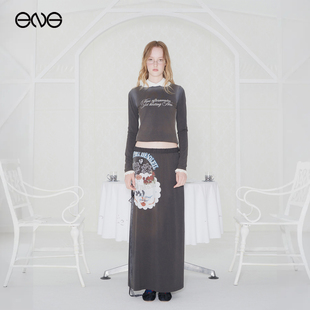 【博主同款】Effet de Soleil印花长裙直筒半身裙女装新品25秋