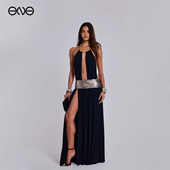 ENG JADED LONDON性感露背挂脖吊带长款 开叉连衣裙女新品 26春