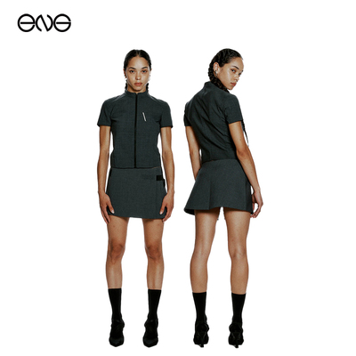 【ENG】Hyein Seo 拉链短袖T恤上衣