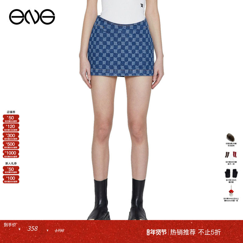 【ENG】MISBHV MONOGRAM 迷你牛仔裙,女装/女士精品,半身裙,淘宝优惠券,粉丝福利购,淘宝优惠卷