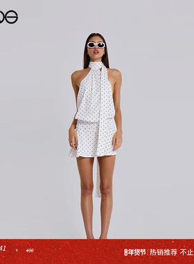 【ENG】JADED LONDON 法式波点露背迷你挂脖连衣裙女