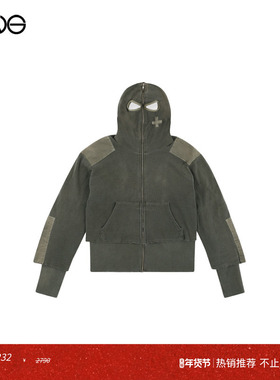【范丞丞明星同款】PROJECT G/R Gimp华夫格拉链帽衫卫衣男女秋冬