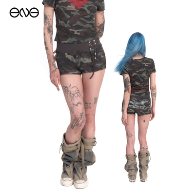 【ENG】2000 ARCHIVES 低腰绑绳迷彩短裤女装 新品25秋