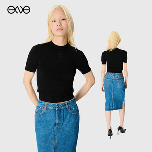 【ENG】MARINE SERRE短袖T恤针织衫修身短上衣女装新品25冬